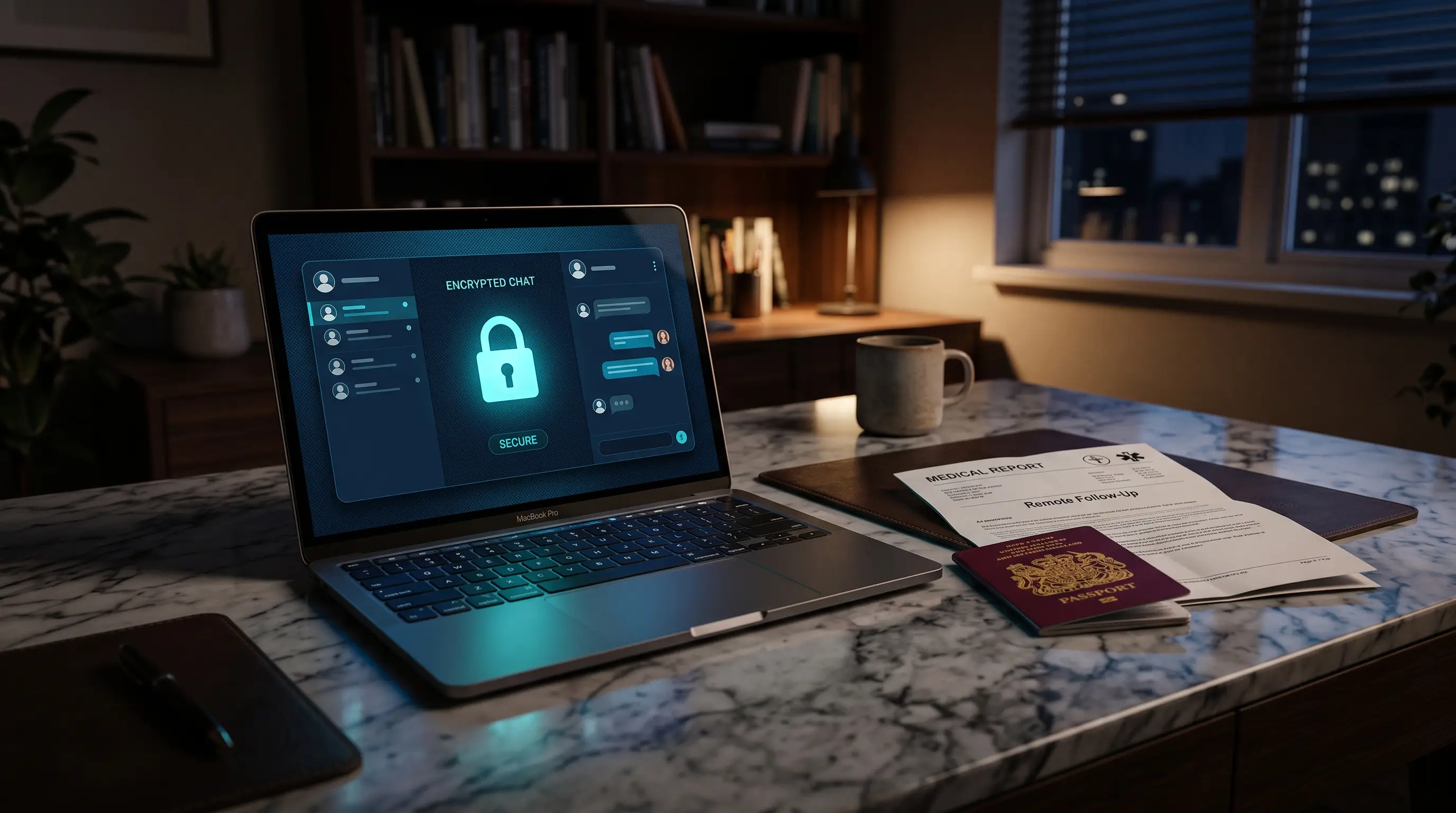 Encrypted digital healthcare interface for lifetime remote telemedicine follow-up
